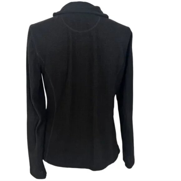 Tangerine Waffle Long Sleeve 1/4 Zip up Pullover Sweater Black Women's Medium - Picture 2 of 6